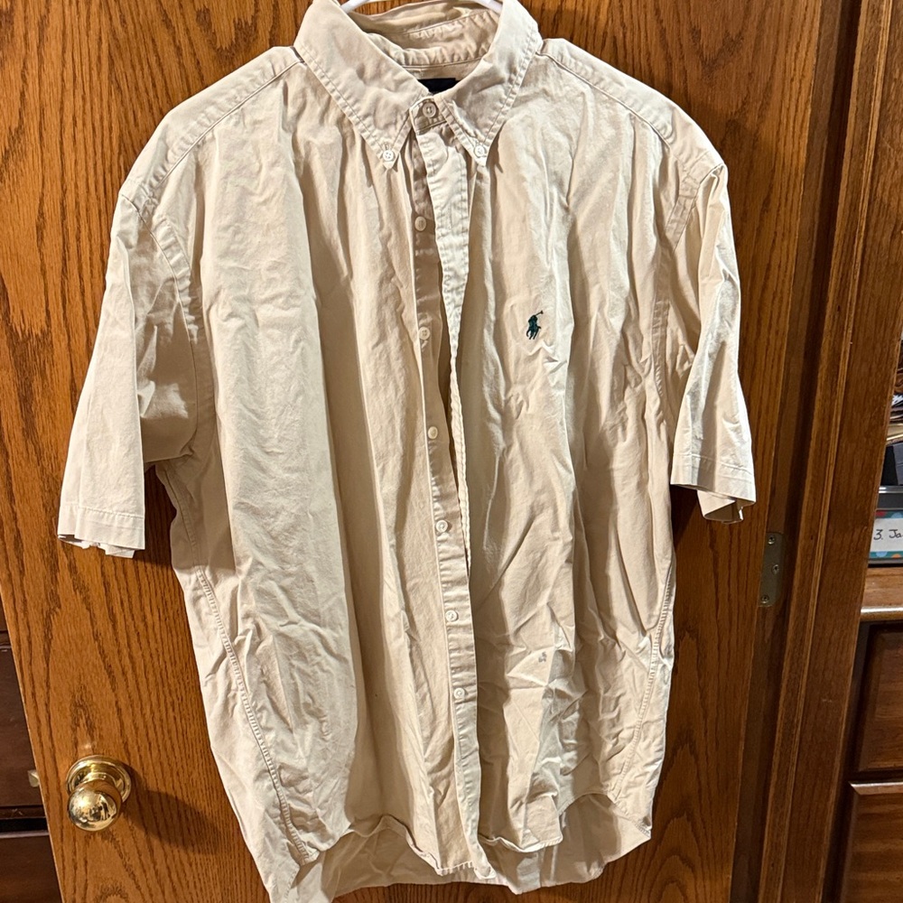 Polo by Ralph Lauren Men's Tan Button Down Shirt